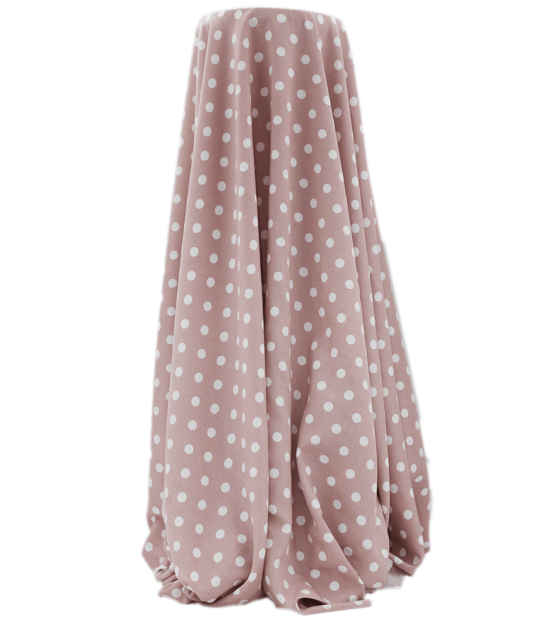 PRINTED RAYON $12.00P/M - Blush Polka - The Fabric Shop