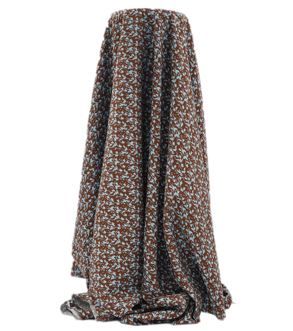 PRINTED RAYON $12.00P/M - COCOA SKY CONFETTI - The Fabric Shop