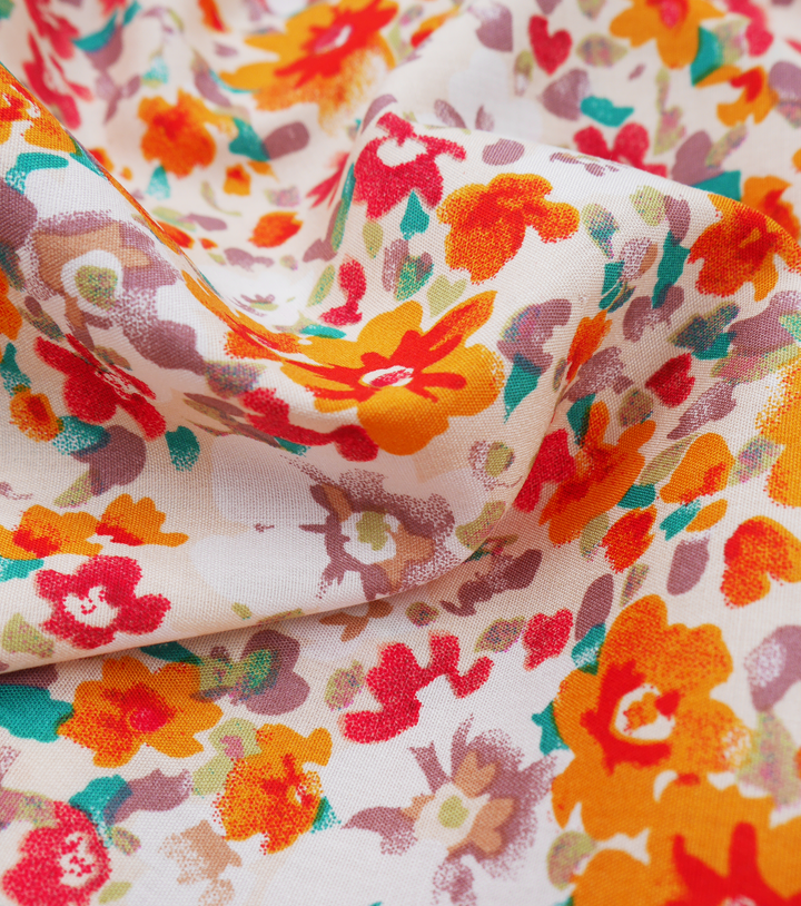 Printed Rayon $12.00p/m - Gia Cream - The Fabric Shop