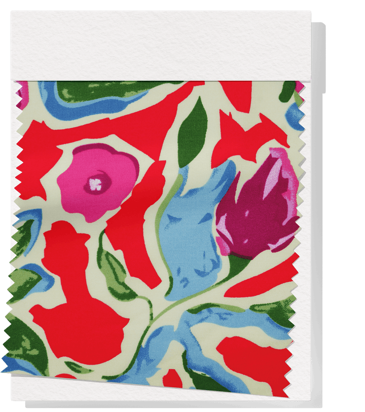 Printed Rayon $12.00p/m - Margot Red - The Fabric Shop