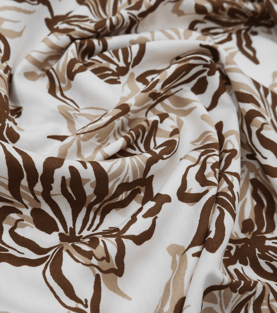 PRINTED RAYON $12.00P/M - MOCHA BLOOM - The Fabric Shop