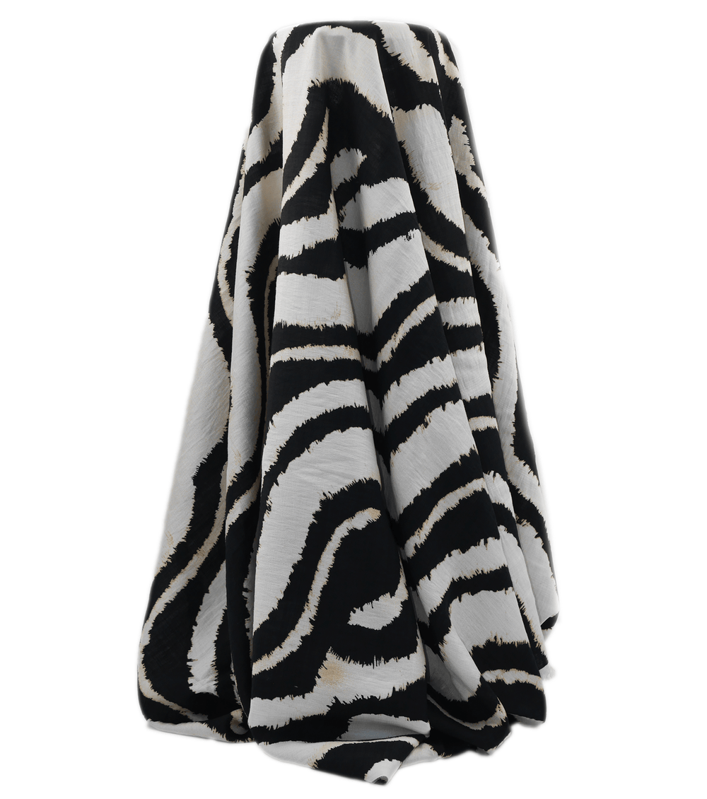 PRINTED RAYON/BAMBOO $16.00 P/M - Ivory Zebra - The Fabric Shop