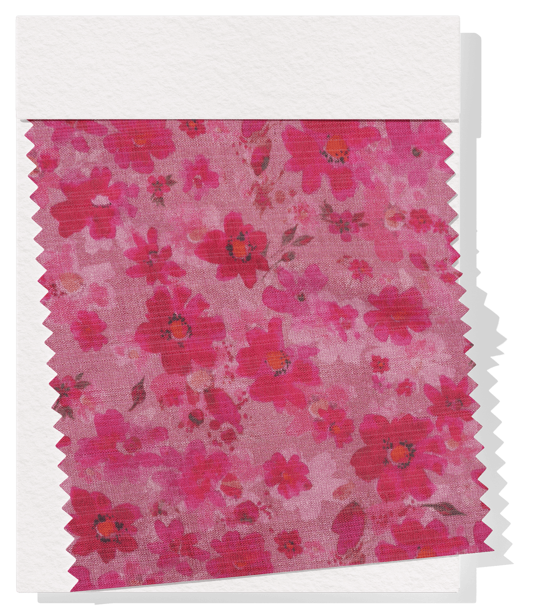 Printed Rayon/Cotton $16.00p/m - Raspberry Meadow - The Fabric Shop