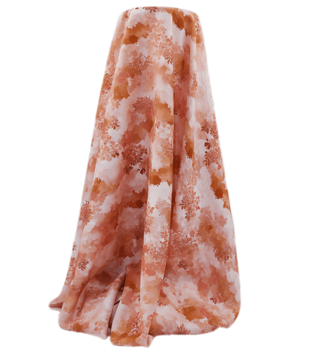 Printed Viscose Slub $16.00p/m - Apricot Garden - The Fabric Shop