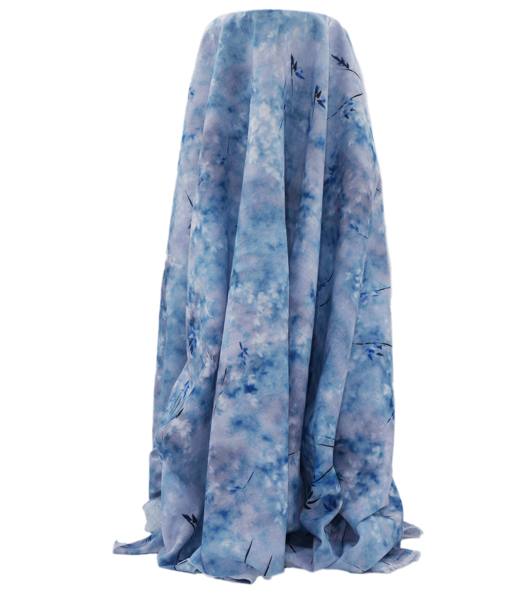 Printed Cotton Linen $16.00p/m - Blue Dawn Petals