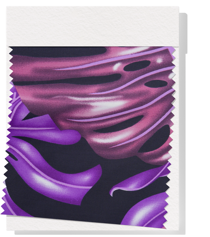 Pacific Printed Rayon $10.00p/m - Design 4 Maroon, Purple & Black