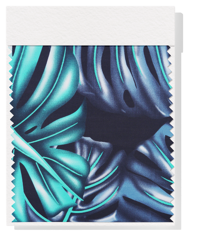 Pacific Printed Rayon $10.00p/m - Design 7 Teal, Grey & Black