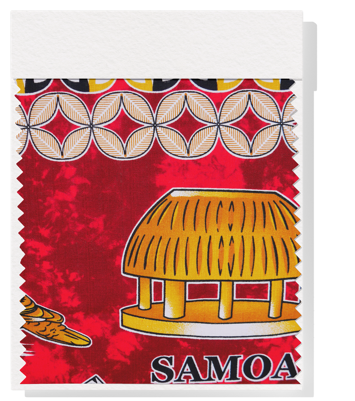 Cotton Dobby Pacific Samoan Print $10.00p/m - Red