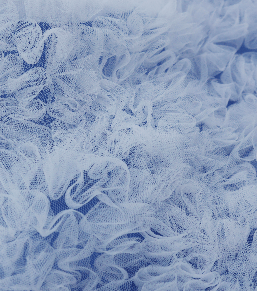 RUFFLED TULLE $40.00P/M - WHITE - The Fabric Shop