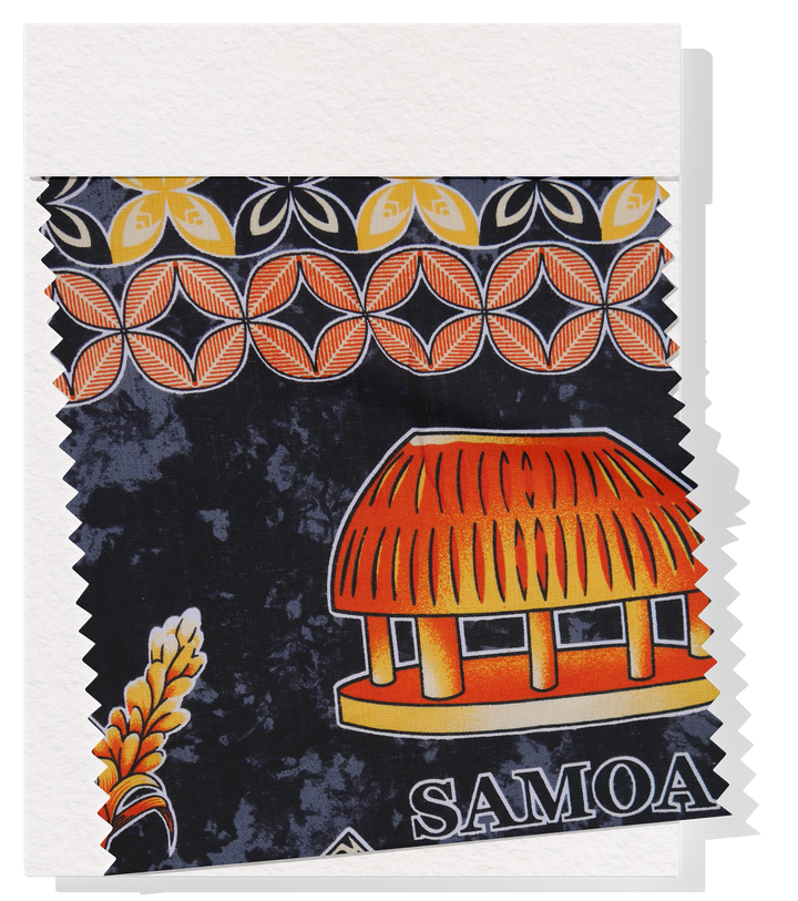 Cotton Dobby Pacific Samoan Print $10.00p/m - Black