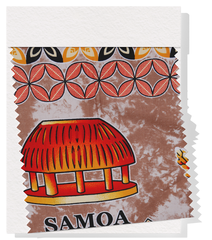 Cotton Dobby Pacific Samoan Print $10.00p/m - Brown