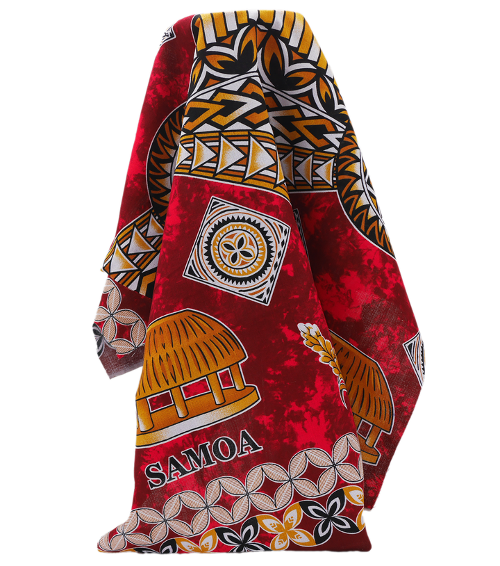 Cotton Dobby Pacific Samoan Print $10.00p/m - Red
