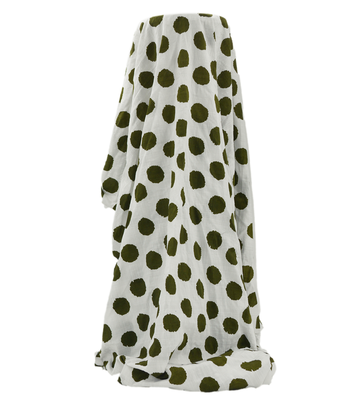 VISCOSE PRINT $16.00P/M - Olive Grove Dots