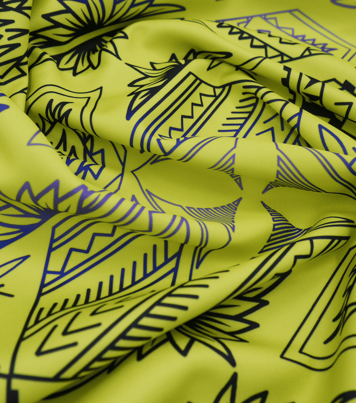 STRETCH POLYESTER PACIFIC PRINT $12.00P/M - The Fabric Shop