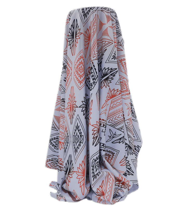 STRETCH POLYESTER PACIFIC PRINT $12.00P/M - The Fabric Shop