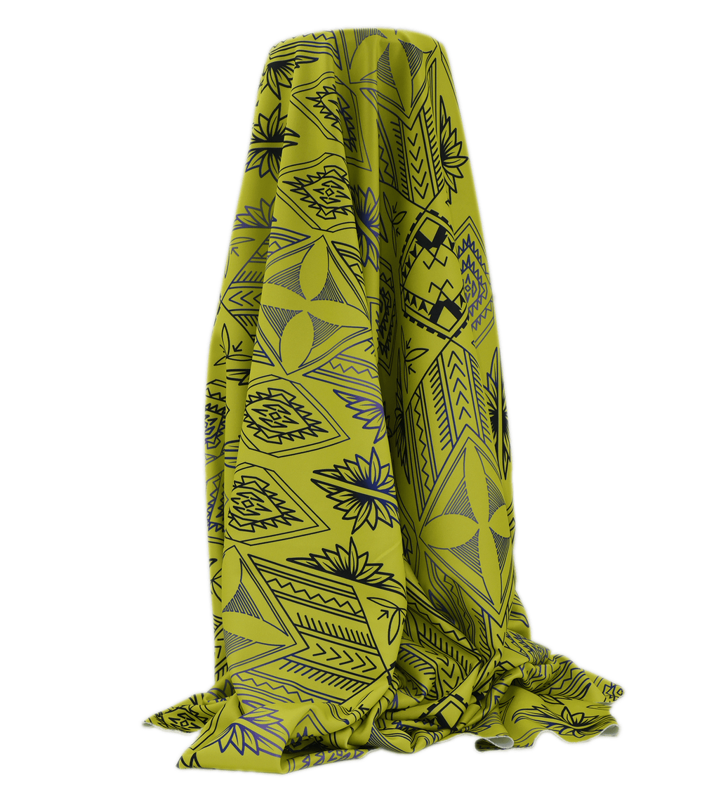 STRETCH POLYESTER PACIFIC PRINT $12.00P/M - The Fabric Shop
