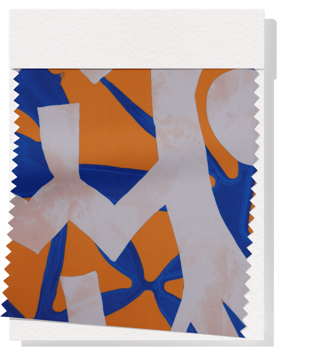 STRETCH POLYESTER PACIFIC PRINT $12.00P/M Orange & Blue - The Fabric Shop