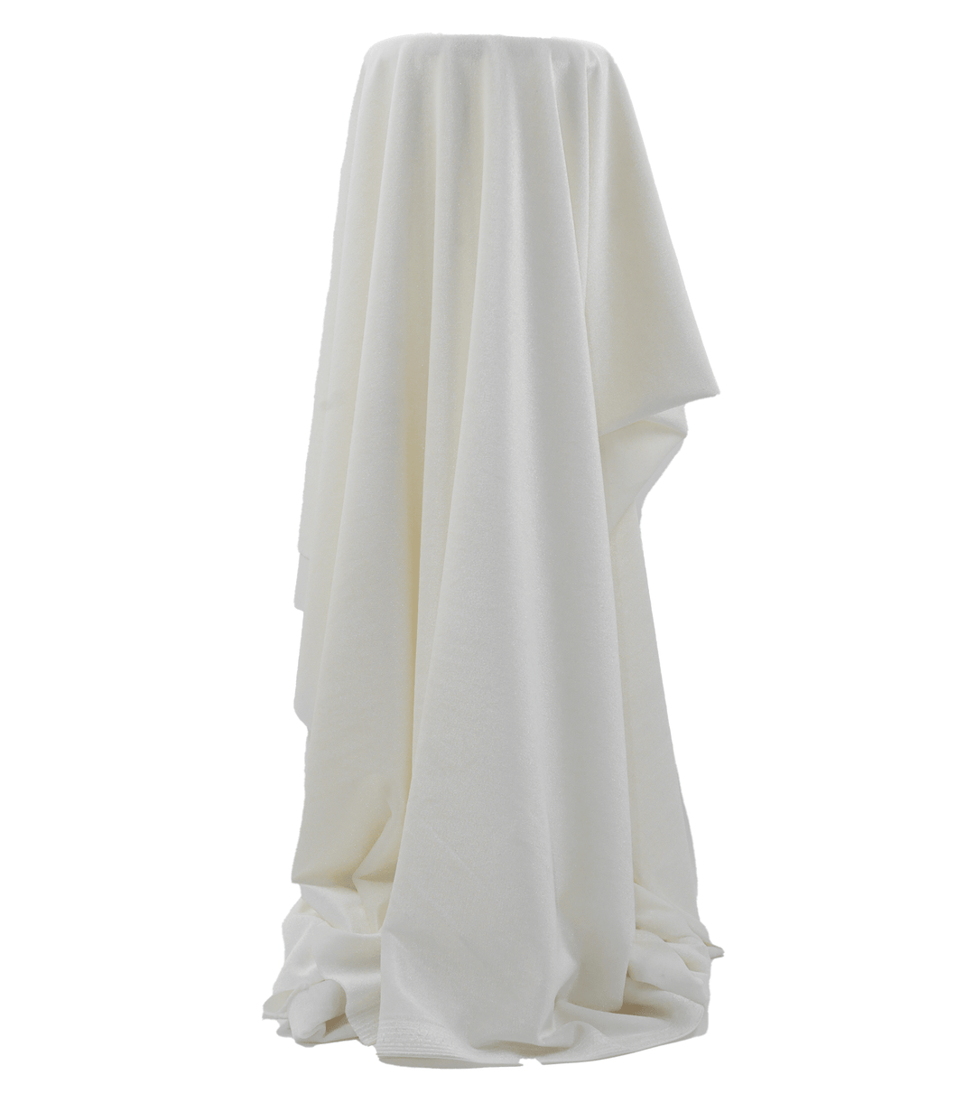 Stretch Velvet $12.00p/m - Ivory - The Fabric Shop
