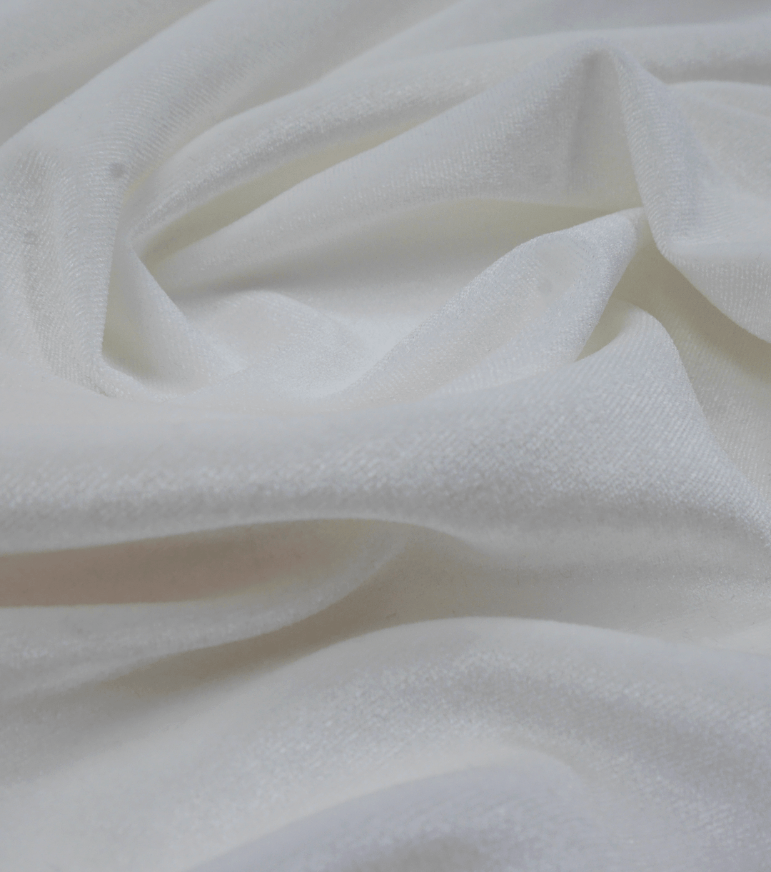 Stretch Velvet $12.00p/m - Ivory - The Fabric Shop