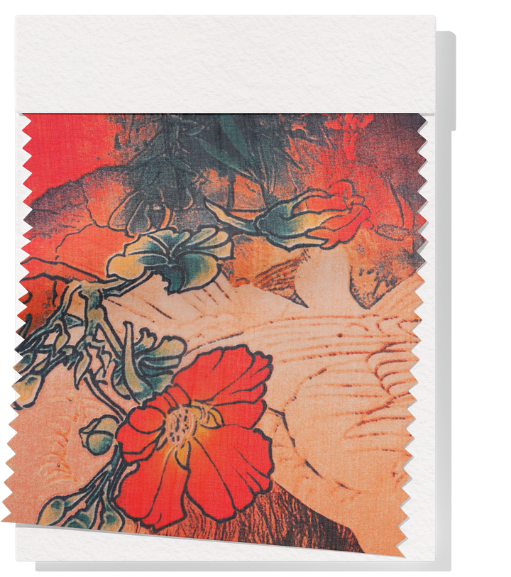 Printed Polyester $5.00p/m - Sunset Aviary