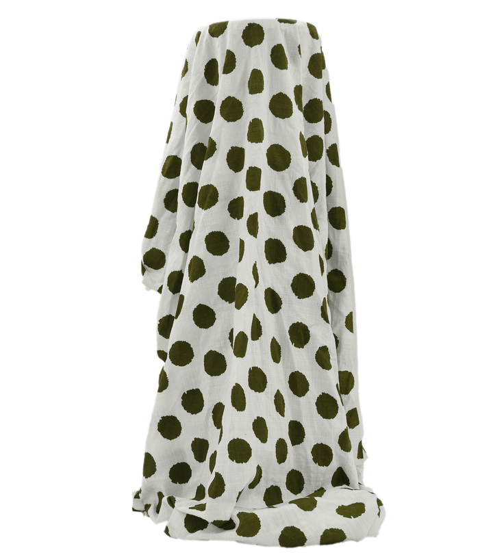 VISCOSE PRINT $16.00P/M - Olive Grove Dots - The Fabric Shop