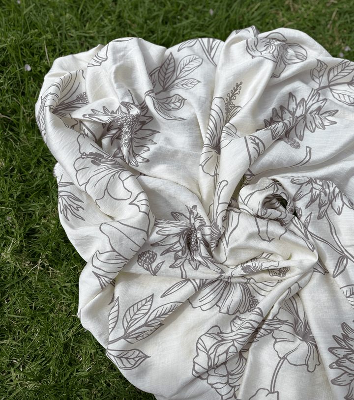 VISCOSE PRINT $16.00P/M - Stone Bloom - The Fabric Shop