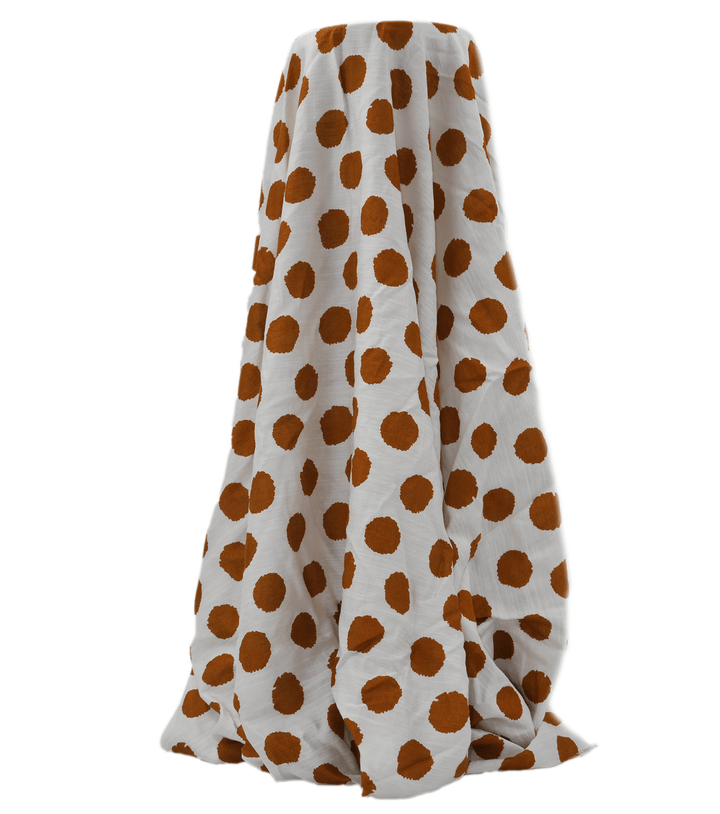 VISCOSE PRINT $16.00P/M - Terracotta Pebble - The Fabric Shop