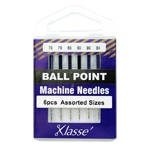 Klassé Ballpoint Needles 6pc Assorted Sizes 70/80/90