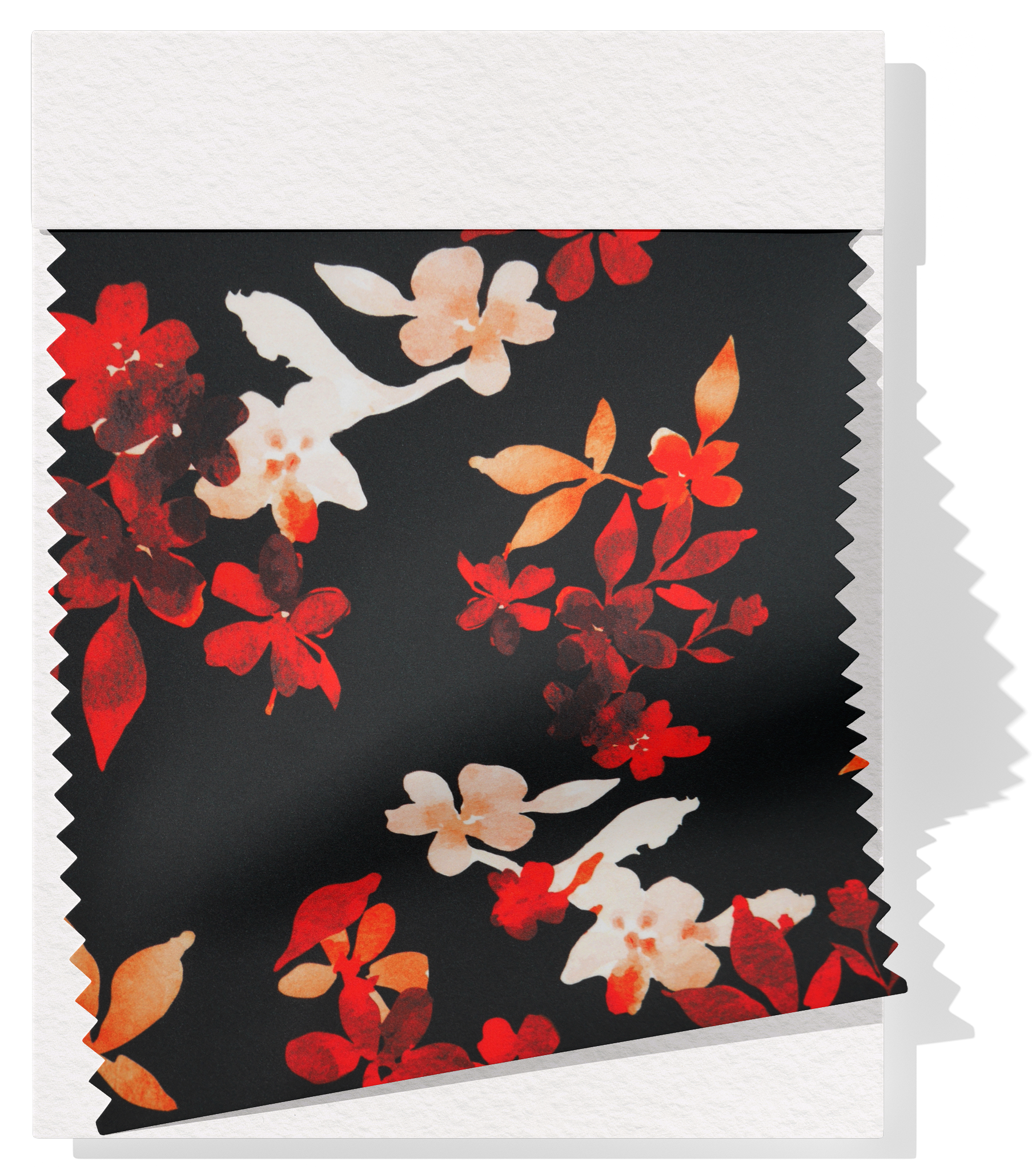 Printed Polyester $10.00p/m Black & Red Floral (Online Only)