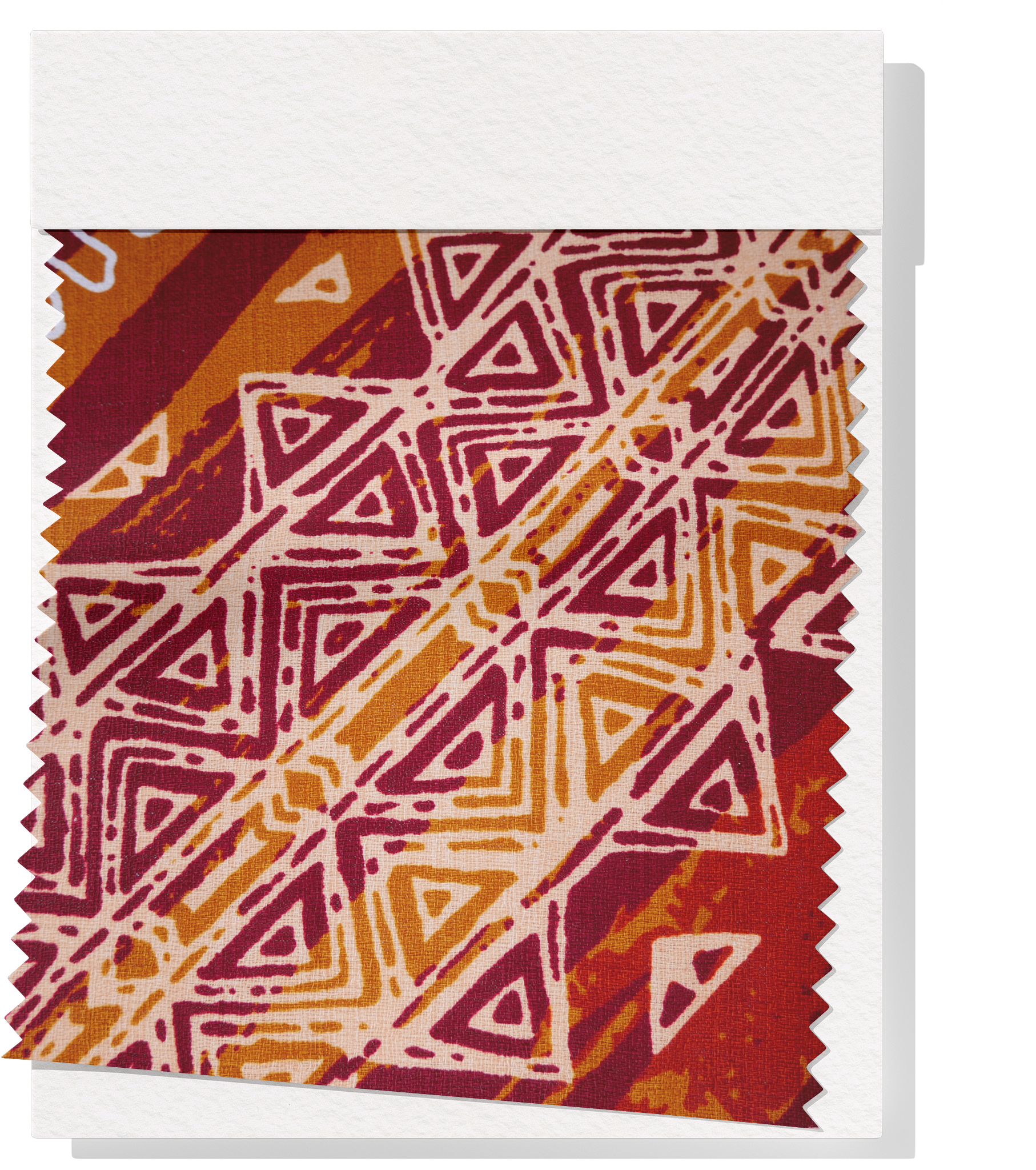 Cotton Dobby Pacific Print $9.00p/m - Design # 5 Burgundy and Mustard