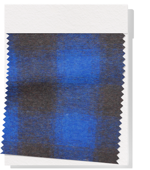 Checked Wool $18.00p/m - Black & Royal (WC10)