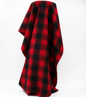 Checked Wool $18.00p/m - Black & Red  (WC7)