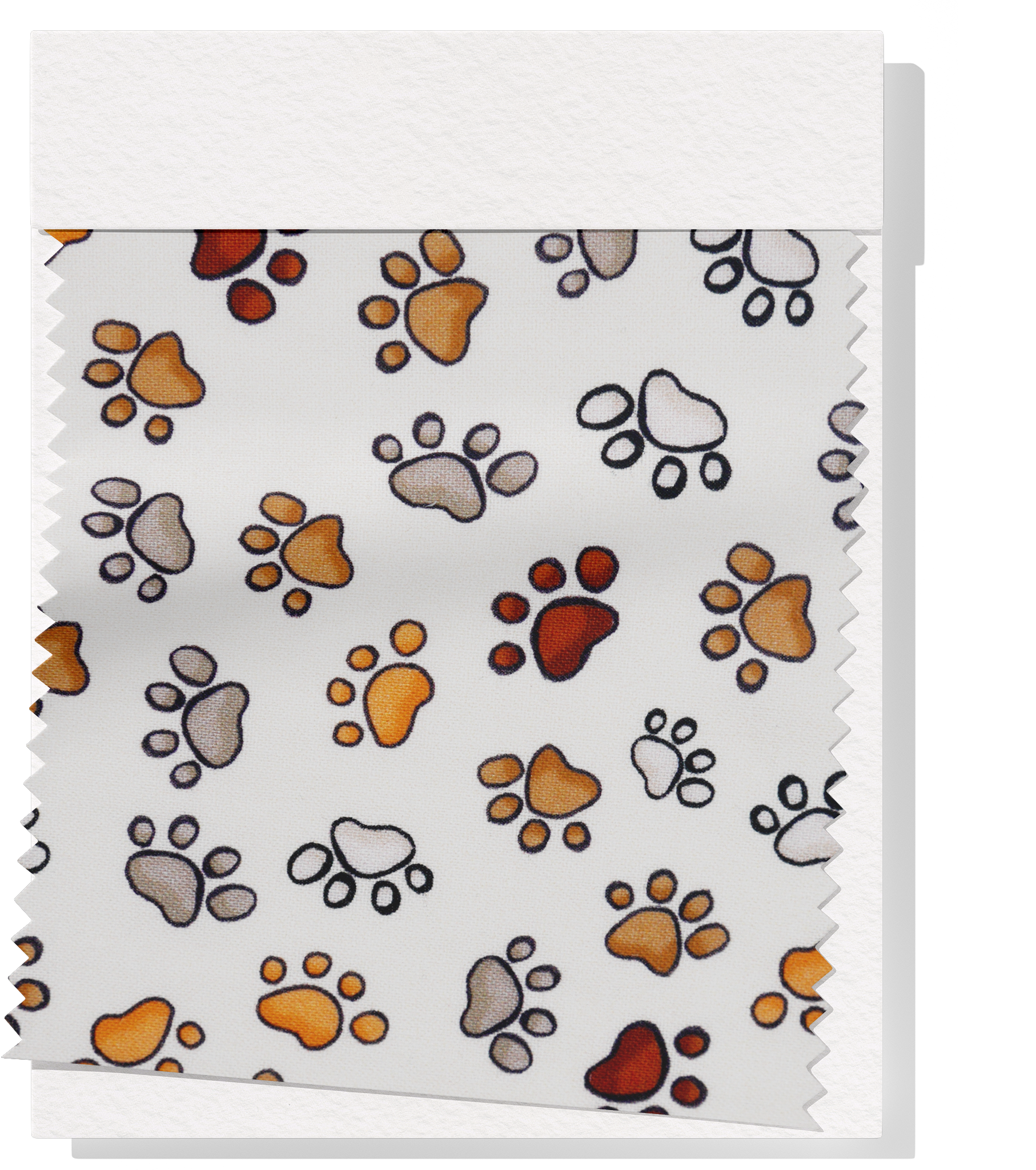 Craft Cotton $10.00p/m Dog Paws - White, Brown & Yellow