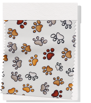 Craft Cotton $10.00p/m Dog Paws - White, Brown & Yellow