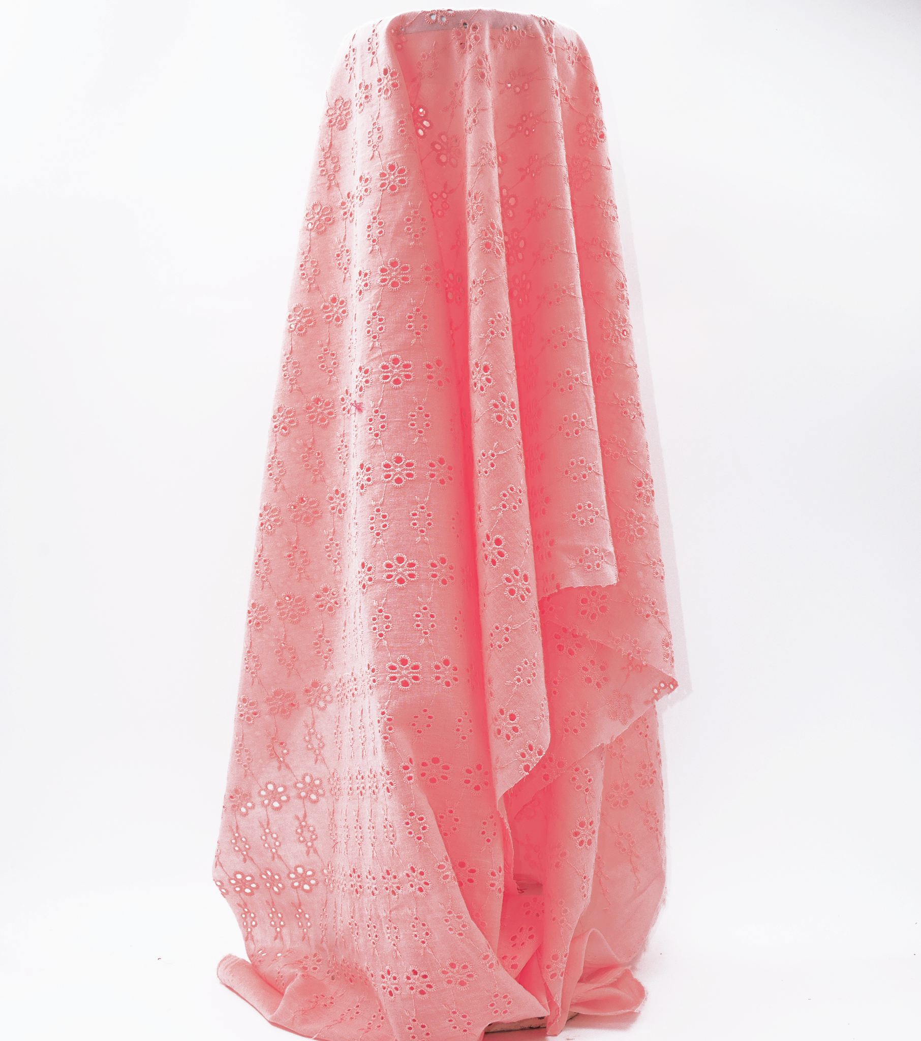 Broderie Anglaise $18.00p/m - Apricot Pink