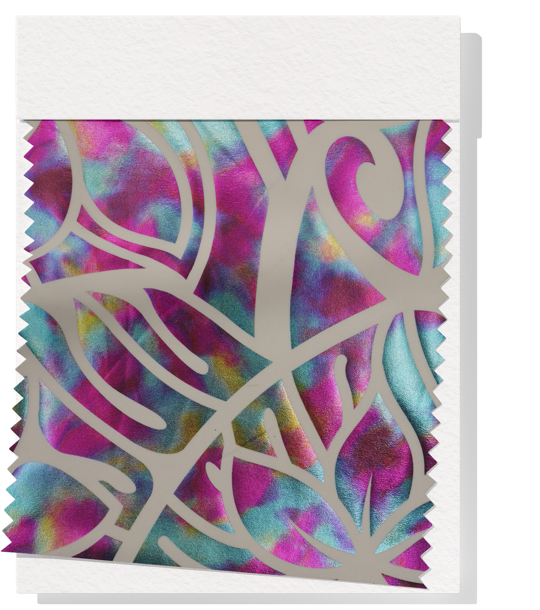 Stretch Polyester Pacific Print $12.00p/m Design #7 - Beige Rainbow