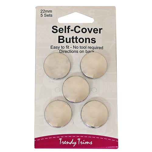 Self-Cover Buttons 22mm - 5 Buttons