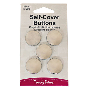Self-Cover Buttons 22mm - 5 Buttons