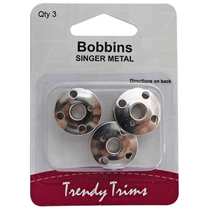 Singer Metal Bobbins - Qty 3