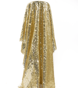 Polyester Mesh Sequins $25.00p/m - Light Gold