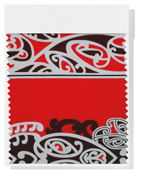 Cotton Maori Koru Design $8.00p/m - Red