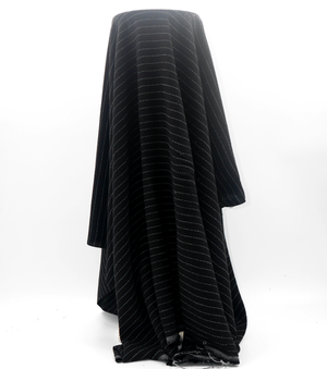 Striped Linen / Ramie $18.00p/m - Black with White Stripes