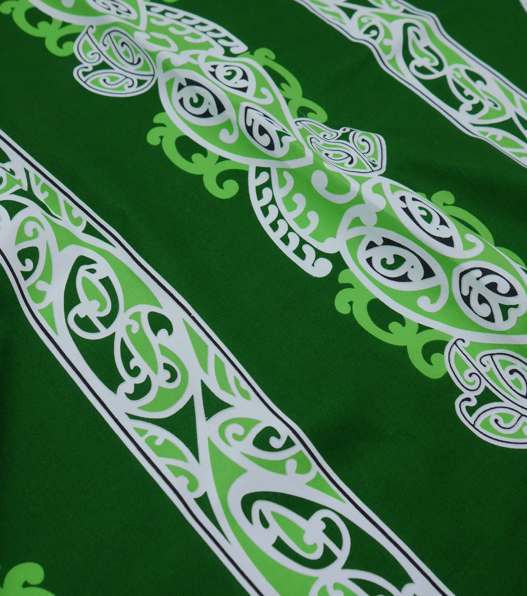 Cotton Maori Koru Design $8.00p/m - Green