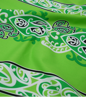 Cotton Maori Koru Design $8.00p/m - Lime