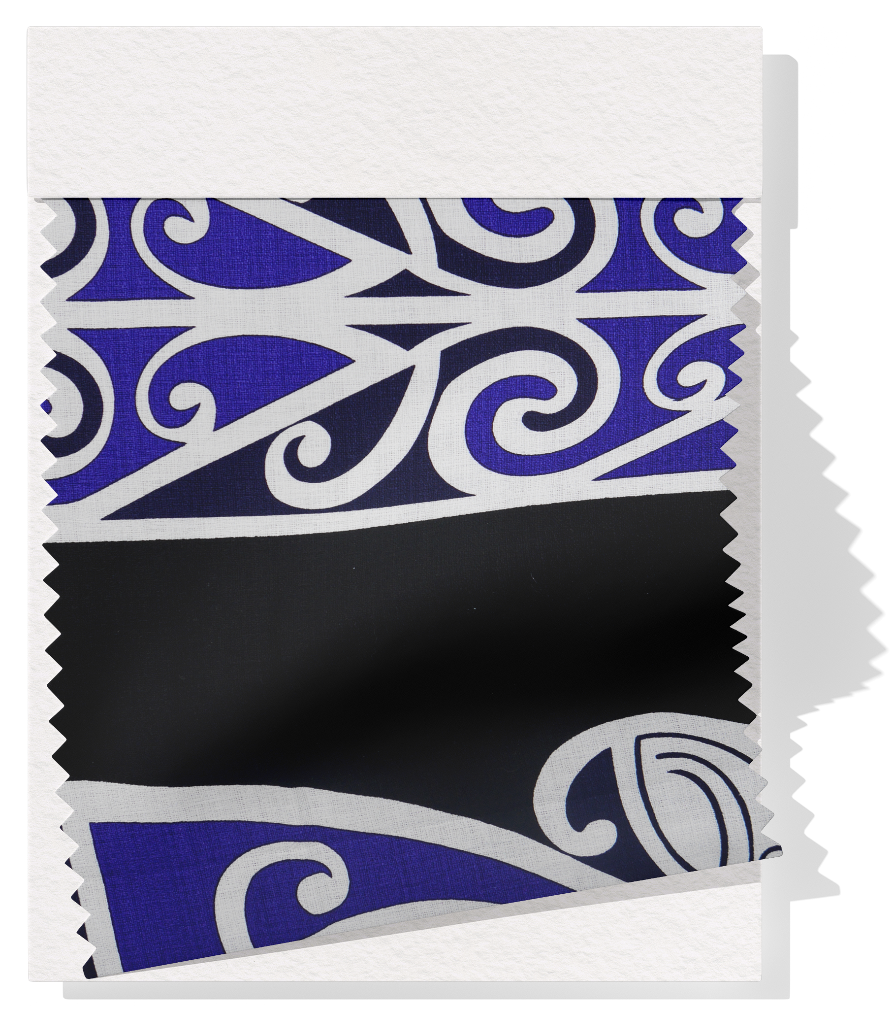 Cotton Dobby Maori Koru Design $10.00p/m - Black & Purple