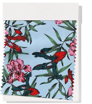 Printed Cotton Sateen $19.00p/m - Mimona Blue  Design #22
