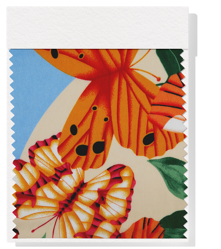 Printed Nylon/Rayon $5.00p/m - Pearl Blue