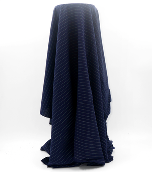 Striped Linen / Ramie $18.00p/m - Navy with White Stripes