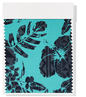 Cotton Dobby Pacific Print $9.00p/m - Design # 2 Blue & Black