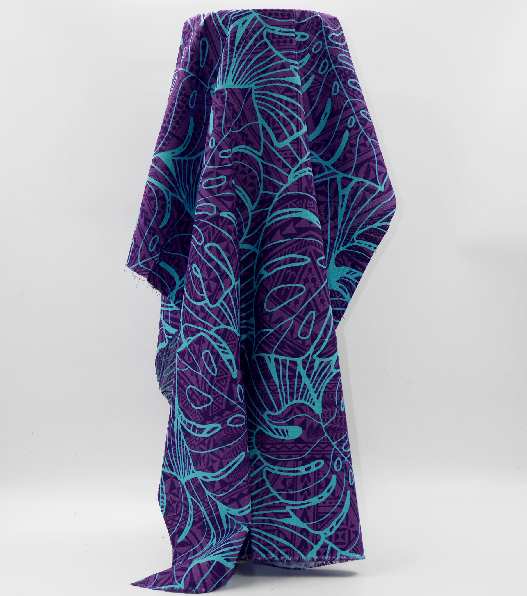 Cotton Dobby Pacific Print $9.00p/m - Design # 7 Purple & Blue